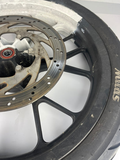 vordere Gussfelge mit Reifen, Derbi/Aprilia ab 2011, 100/80-17, 15mm Achsdurchmesser