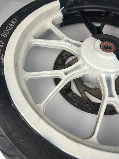 vordere Gussfelge mit Reifen, Derbi/Aprilia ab 2011, 100/80-17, 15mm Achsdurchmesser
