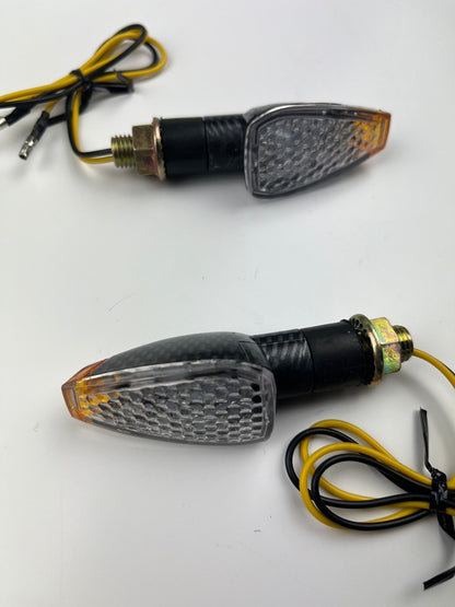 LED Blinker, carbon mit E-Nummer 2 Stk.