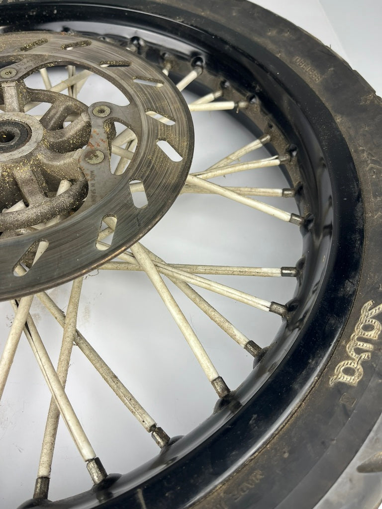 vordere Speichenfelge mit Reifen, Derbi/Aprilia/Gilera, 100/80-17, 12mm Achsdurchmesser