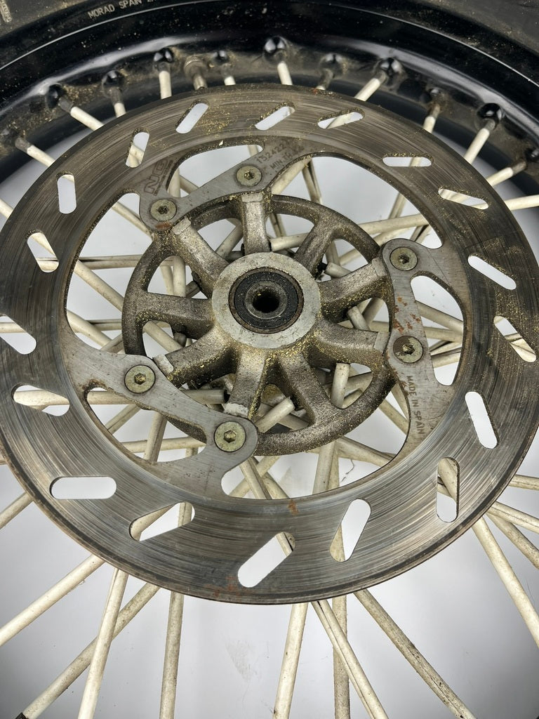 vordere Speichenfelge mit Reifen, Derbi/Aprilia/Gilera, 100/80-17, 12mm Achsdurchmesser