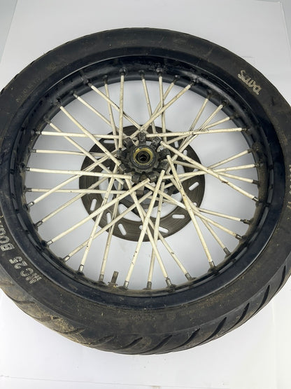 vordere Speichenfelge mit Reifen, Derbi/Aprilia/Gilera, 100/80-17, 12mm Achsdurchmesser