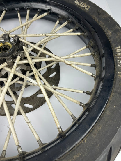 vordere Speichenfelge mit Reifen, Derbi/Aprilia/Gilera, 100/80-17, 12mm Achsdurchmesser
