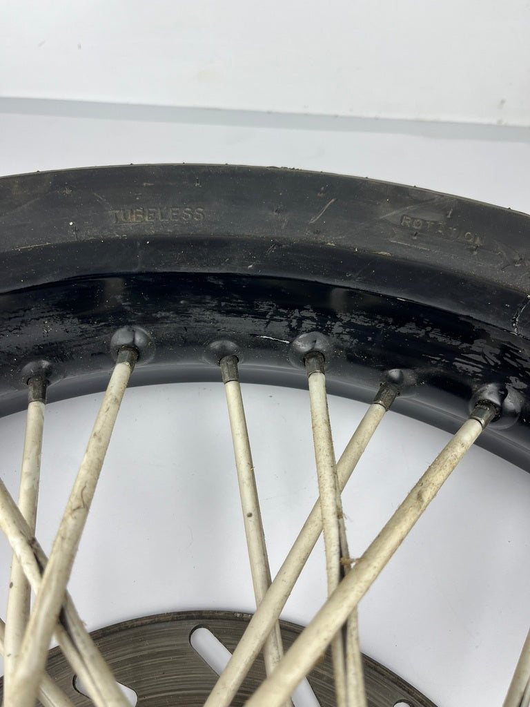 vordere Speichenfelge mit Reifen, Derbi/Aprilia/Gilera, 100/80-17, 12mm Achsdurchmesser