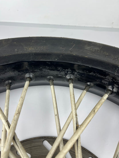 vordere Speichenfelge mit Reifen, Derbi/Aprilia/Gilera, 100/80-17, 12mm Achsdurchmesser