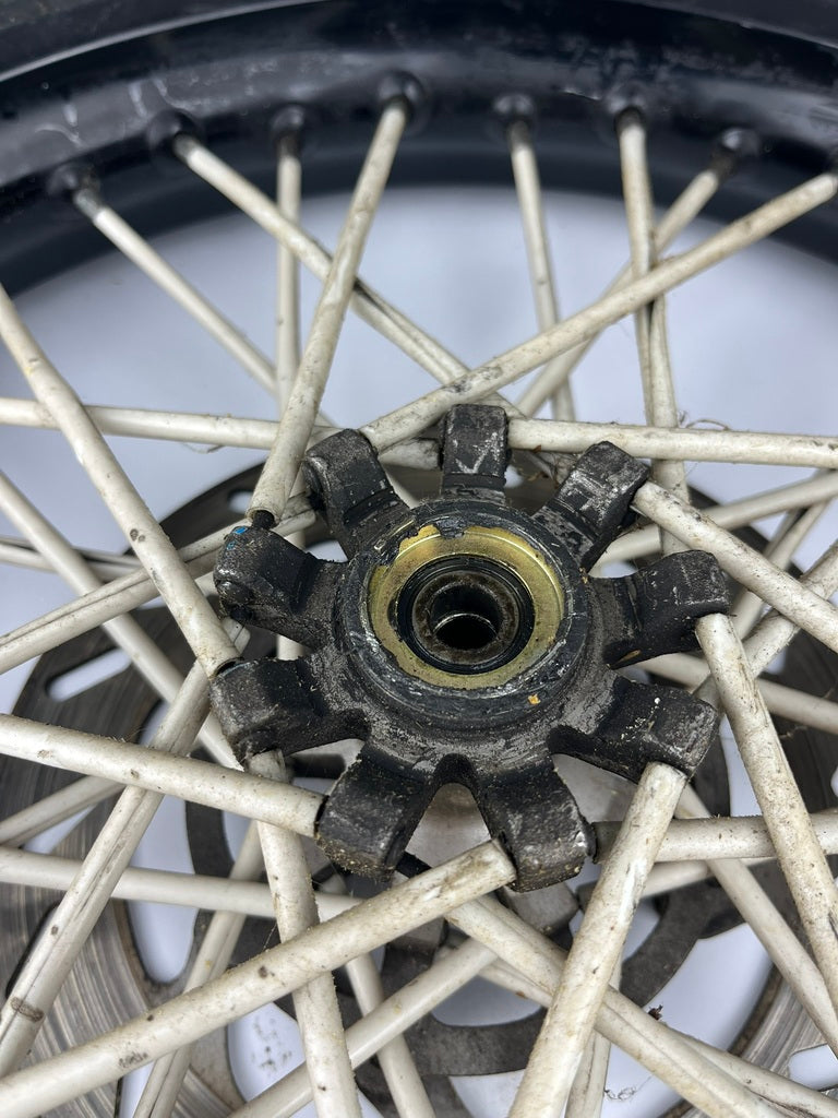vordere Speichenfelge mit Reifen, Derbi/Aprilia/Gilera, 100/80-17, 12mm Achsdurchmesser