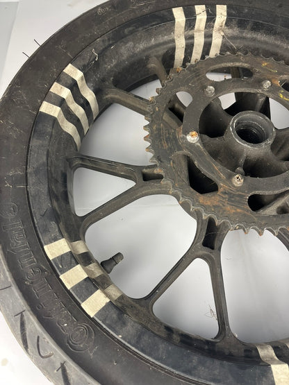 hintere Gussfelge mit Reifen, Derbi/Aprilia/Gilera ab 2011, 130/70-17, 15mm Achsdurchmesser