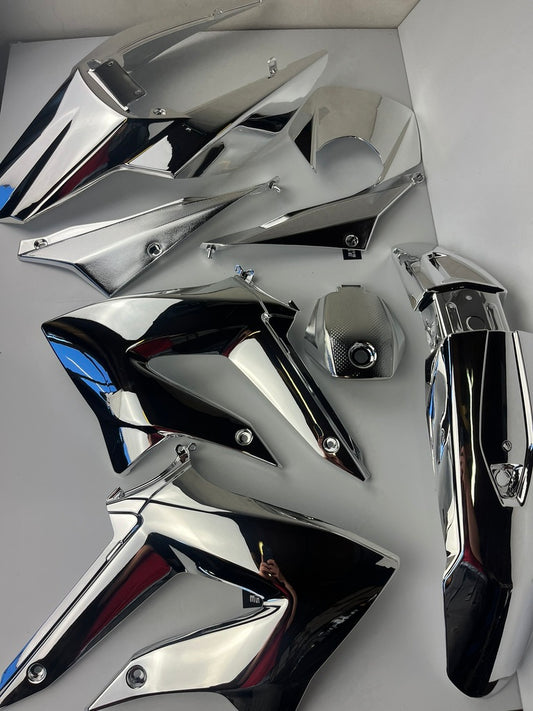 Verkleidungsset chrom Derbi Senda, BJ 11-17, 8-teilig