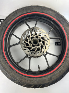 hintere Gussfelge mit Reifen, Motorhispania, 130/70-17, 12/15mm Achsdurchmesser