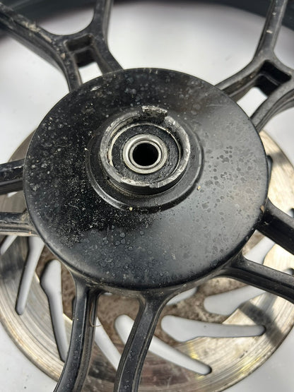 vordere Gussfelge mit Reifen, Motorhispania, 100/80-17, 12/15mm Achsdurchmesser