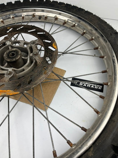 vordere Speichenfelge mit Stollenreifen, Derbi/Aprilia/Gilera, 80/90-21, 12mm Achsdurchmesser
