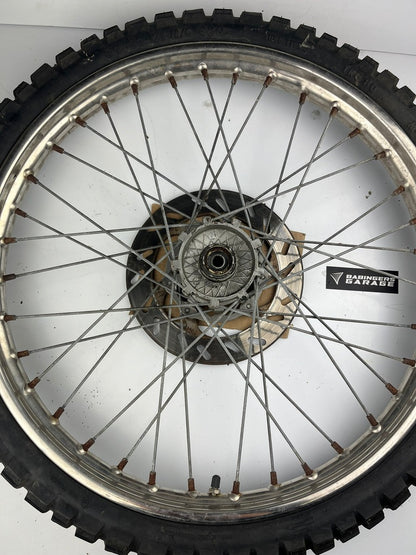 vordere Speichenfelge mit Stollenreifen, Derbi/Aprilia/Gilera, 80/90-21, 12mm Achsdurchmesser