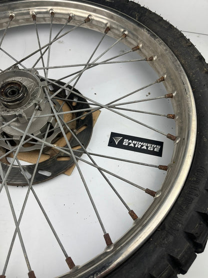 vordere Speichenfelge mit Stollenreifen, Derbi/Aprilia/Gilera, 80/90-21, 12mm Achsdurchmesser