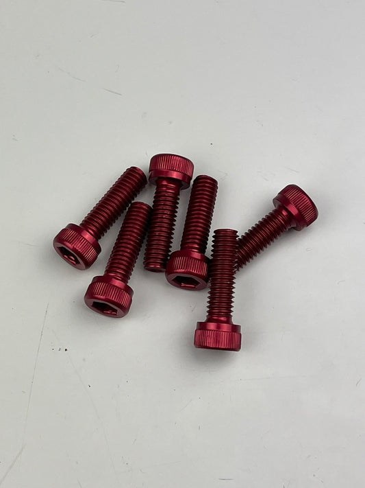 Schraubensatz Alu rot, M5/M6, versch. Längen, 6 Stk.