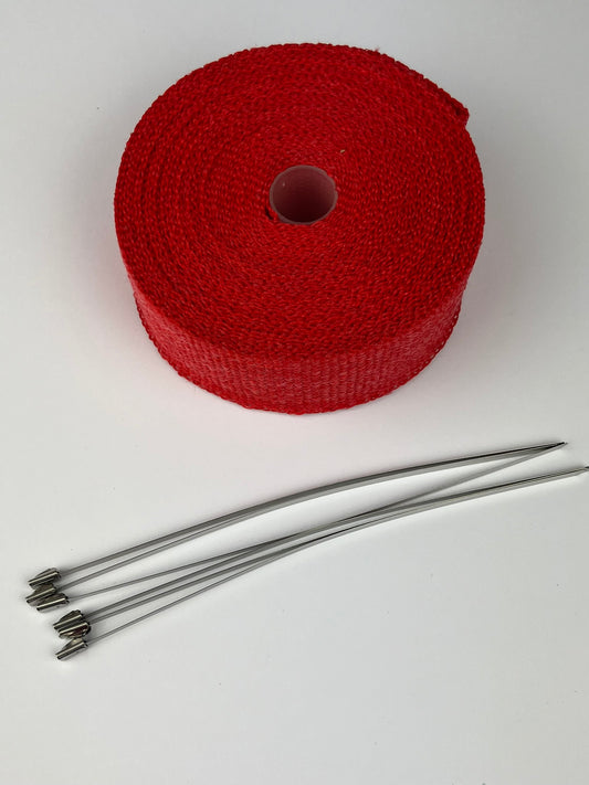 Auspuff Hitzeschutzband rot, 50mm x 10M