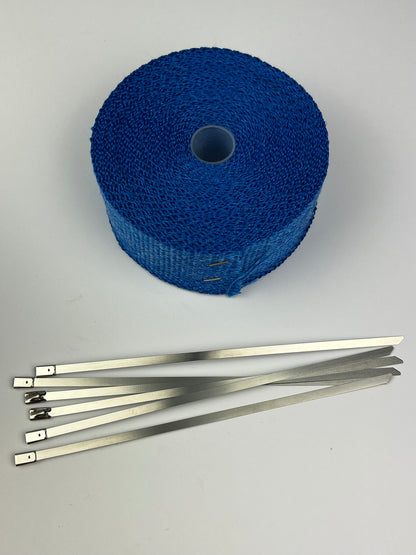 Auspuff Hitzeschutzband blau, 50mm x 10M