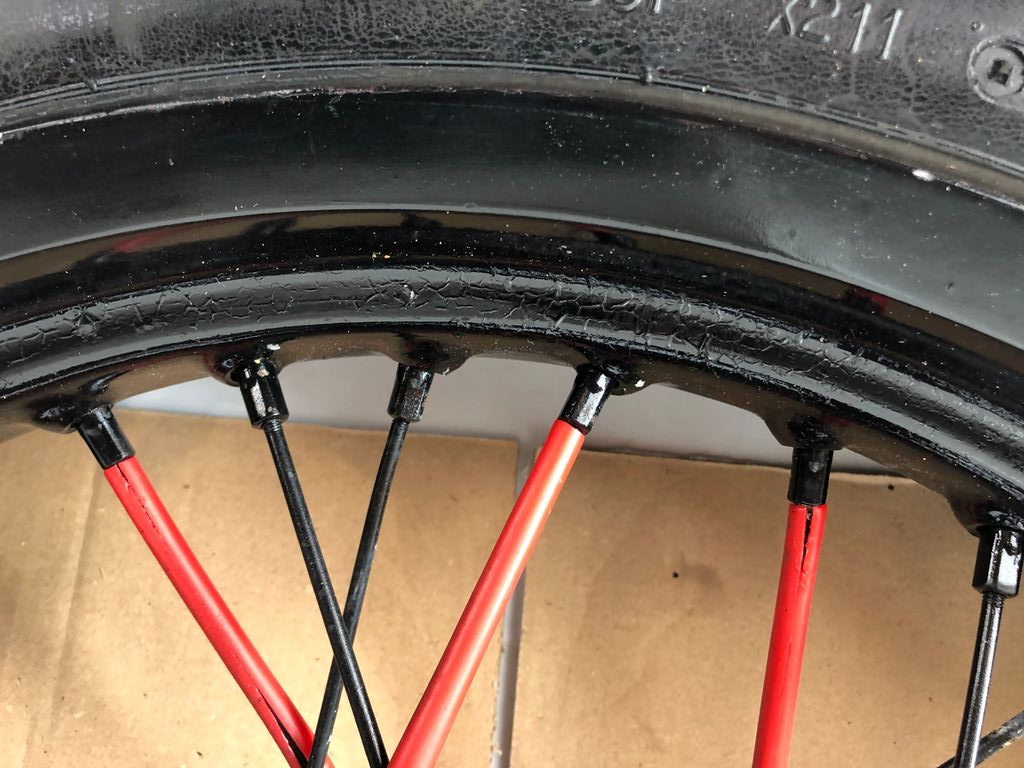 vordere Speichenfelge mit Reifen, Derbi/Aprilia/Gilera, 100/80-17, 12mm Achsdurchmesser