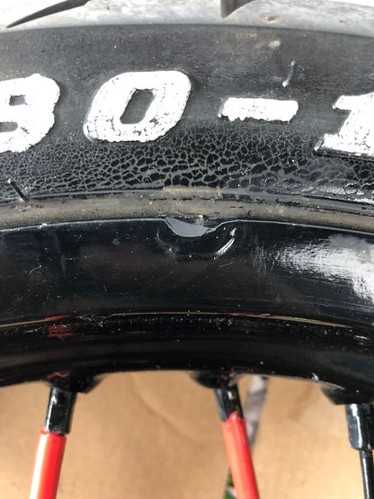 vordere Speichenfelge mit Reifen, Derbi/Aprilia/Gilera, 100/80-17, 12mm Achsdurchmesser