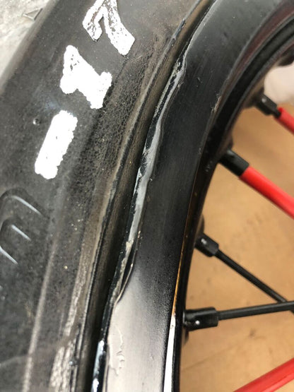 vordere Speichenfelge mit Reifen, Derbi/Aprilia/Gilera, 100/80-17, 12mm Achsdurchmesser