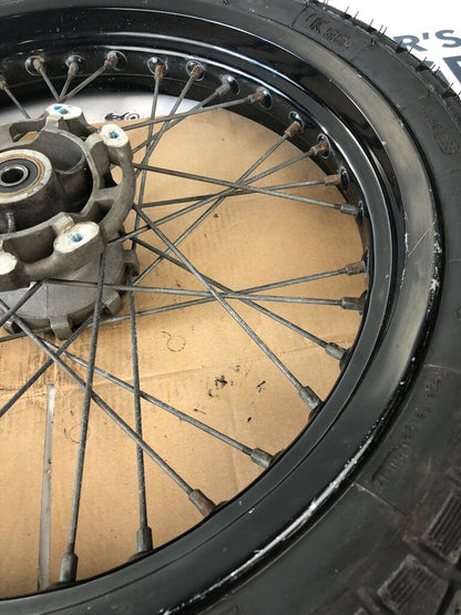 vordere Speichenfelge mit Reifen, Derbi/Aprilia/Gilera, 100/80-17, 12mm Achsdurchmesser