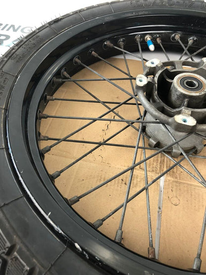 vordere Speichenfelge mit Reifen, Derbi/Aprilia/Gilera, 100/80-17, 12mm Achsdurchmesser