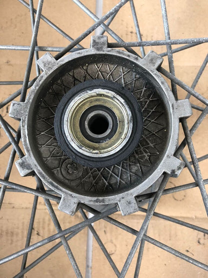 vordere Speichenfelge mit Reifen, Derbi/Aprilia/Gilera, 100/80-17, 12mm Achsdurchmesser