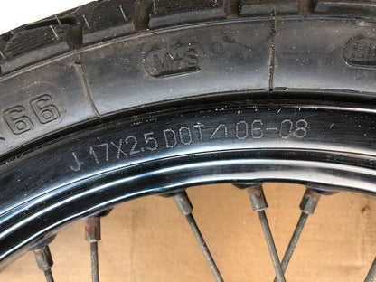 vordere Speichenfelge mit Reifen, Derbi/Aprilia/Gilera, 100/80-17, 12mm Achsdurchmesser