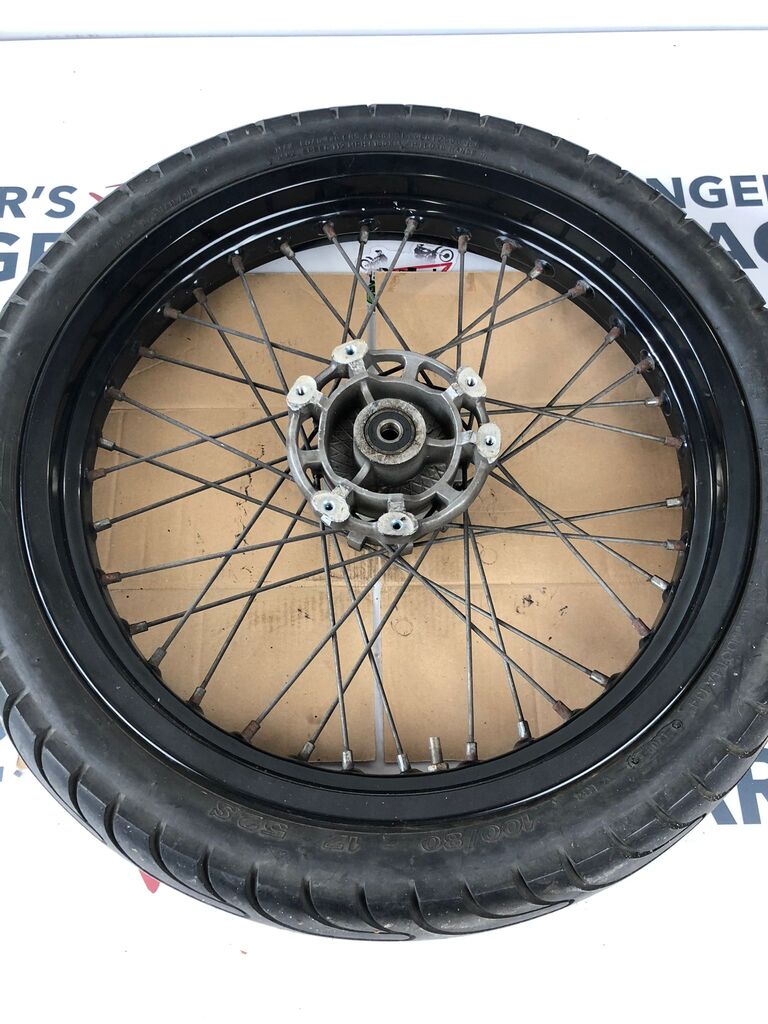 vordere Speichenfelge mit Reifen, Derbi/Aprilia/Gilera, 100/80-17, 12mm Achsdurchmesser