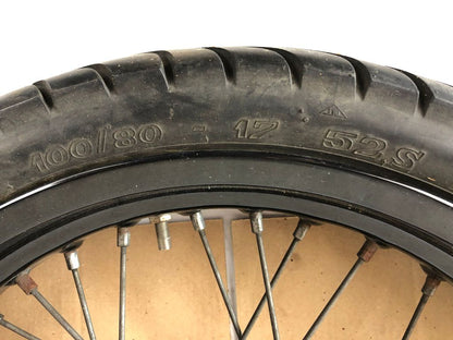 vordere Speichenfelge mit Reifen, Derbi/Aprilia/Gilera, 100/80-17, 12mm Achsdurchmesser