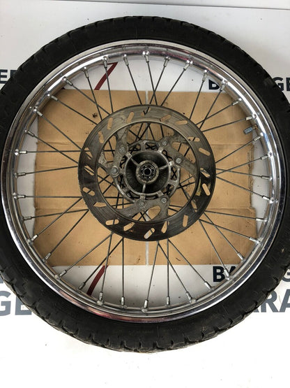 vordere Speichenfelge mit Stollenreifen, Derbi/Aprilia/Gilera, 80/90-21, 12mm Achsdurchmesser