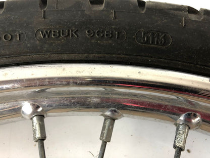 vordere Speichenfelge mit Stollenreifen, Derbi/Aprilia/Gilera, 80/90-21, 12mm Achsdurchmesser