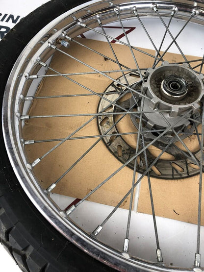 vordere Speichenfelge mit Stollenreifen, Derbi/Aprilia/Gilera, 80/90-21, 12mm Achsdurchmesser