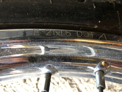 vordere Speichenfelge mit Stollenreifen, Derbi/Aprilia/Gilera, 80/90-21, 12mm Achsdurchmesser