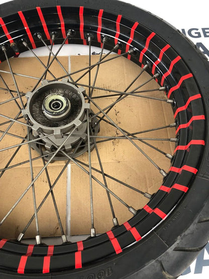 vordere Speichenfelge mit Reifen, Derbi/Aprilia/Gilera, 100/80-17, 12mm Achsdurchmesser