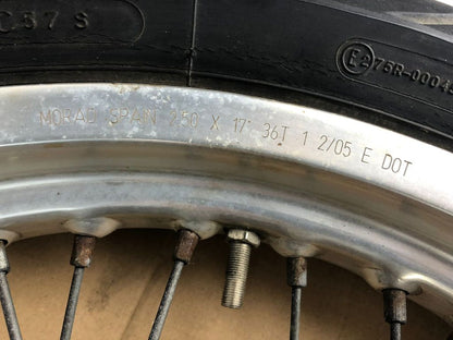 vordere Speichenfelge mit Reifen, Derbi/Aprilia/Gilera, 110/80-17, 15mm Achsdurchmesser