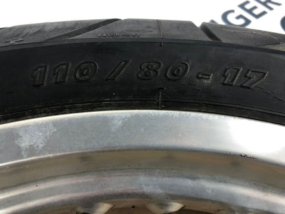 vordere Speichenfelge mit Reifen, Derbi/Aprilia/Gilera, 110/80-17, 15mm Achsdurchmesser