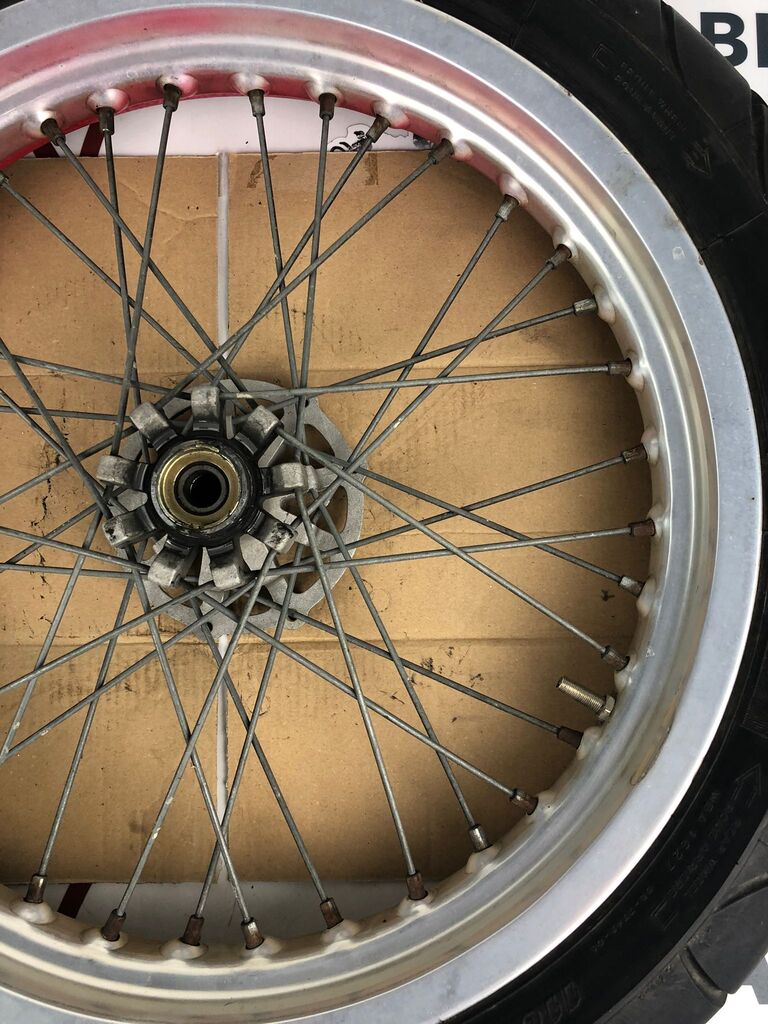 vordere Speichenfelge mit Reifen, Derbi/Aprilia/Gilera, 110/80-17, 15mm Achsdurchmesser
