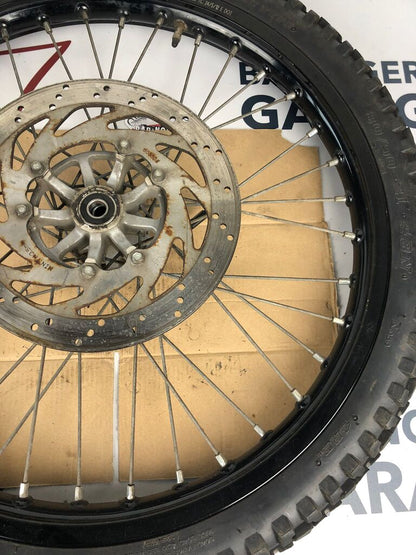 vordere Speichenfelge mit Stollenreifen, Derbi/Aprilia/Gilera, 80/90-21, 15mm Achsdurchmesser