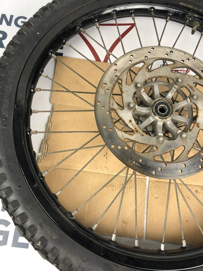 vordere Speichenfelge mit Stollenreifen, Derbi/Aprilia/Gilera, 80/90-21, 15mm Achsdurchmesser