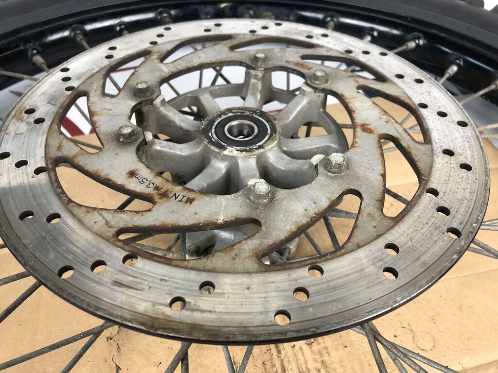 vordere Speichenfelge mit Stollenreifen, Derbi/Aprilia/Gilera, 80/90-21, 15mm Achsdurchmesser