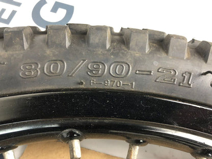 vordere Speichenfelge mit Stollenreifen, Derbi/Aprilia/Gilera, 80/90-21, 15mm Achsdurchmesser