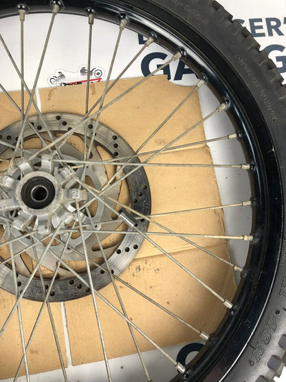 vordere Speichenfelge mit Stollenreifen, Derbi/Aprilia/Gilera, 80/90-21, 15mm Achsdurchmesser