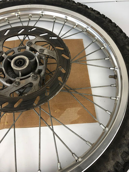 vordere Speichenfelge mit Stollenreifen, Derbi/Aprilia/Gilera, 80/90-21, 12mm Achsdurchmesser
