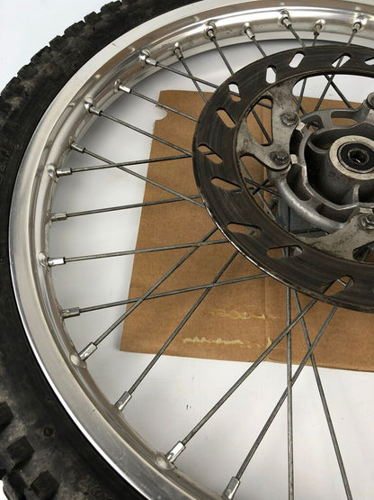 vordere Speichenfelge mit Stollenreifen, Derbi/Aprilia/Gilera, 80/90-21, 12mm Achsdurchmesser