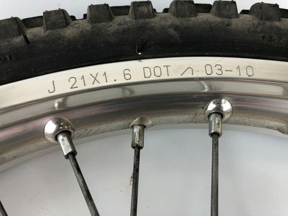 vordere Speichenfelge mit Stollenreifen, Derbi/Aprilia/Gilera, 80/90-21, 12mm Achsdurchmesser