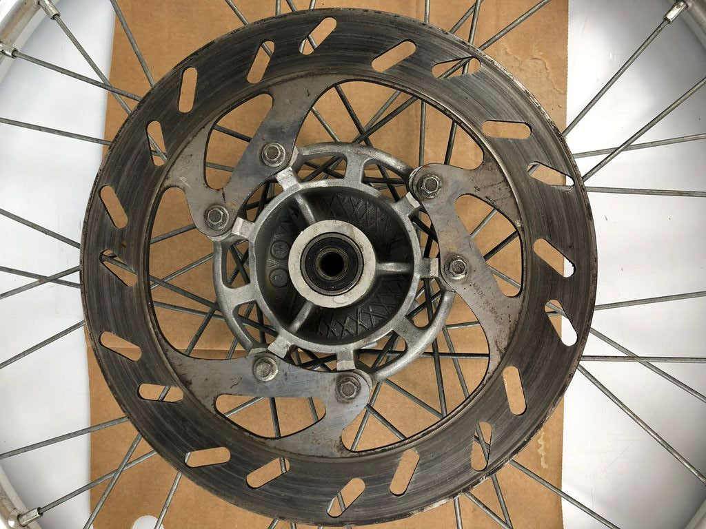 vordere Speichenfelge mit Stollenreifen, Derbi/Aprilia/Gilera, 80/90-21, 12mm Achsdurchmesser