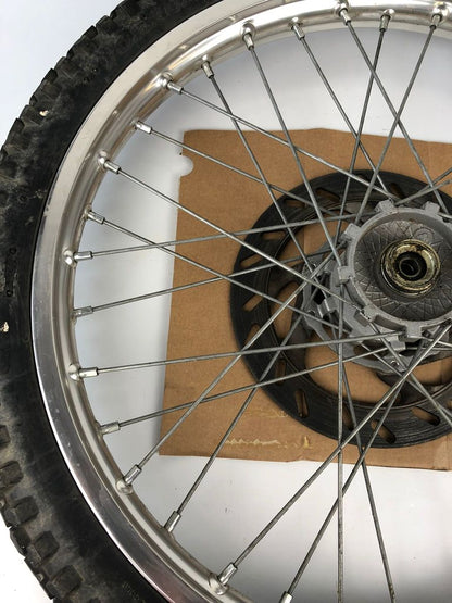 vordere Speichenfelge mit Stollenreifen, Derbi/Aprilia/Gilera, 80/90-21, 12mm Achsdurchmesser
