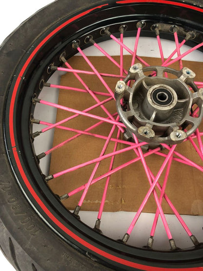 vordere Speichenfelge mit Reifen, Derbi/Aprilia/Gilera, 100/80-17, 12mm Achsdurchmesser