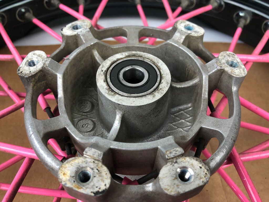 vordere Speichenfelge mit Reifen, Derbi/Aprilia/Gilera, 100/80-17, 12mm Achsdurchmesser