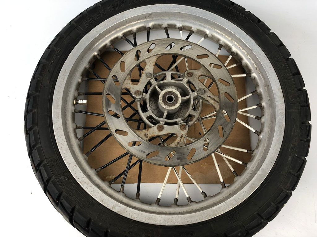 vordere Speichenfelge mit Reifen, Derbi/Aprilia/Gilera, 100/80-17, 12mm Achsdurchmesser